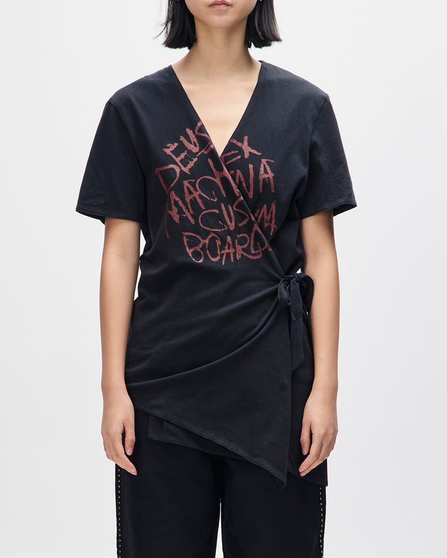 ROGUE WRAP TEE - BLACK