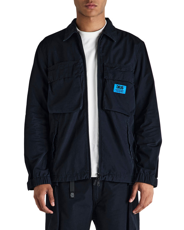 DUCK DIVE ZIP SHIRT - BLACK