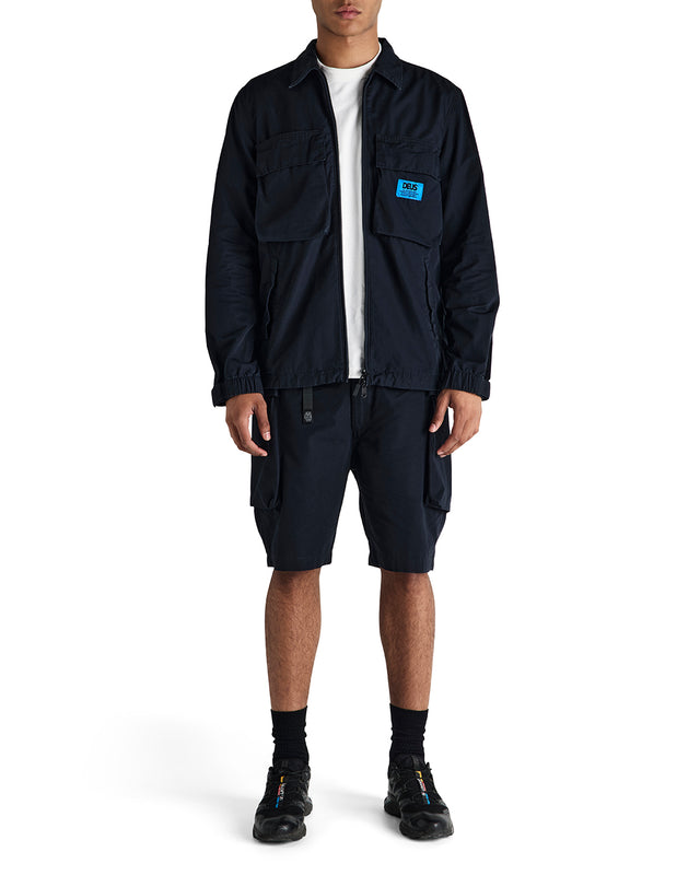 DUCK DIVE ZIP SHIRT - BLACK