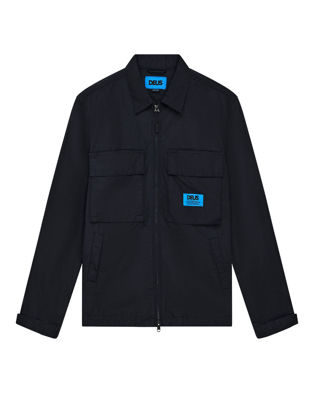 DUCK DIVE ZIP SHIRT - BLACK
