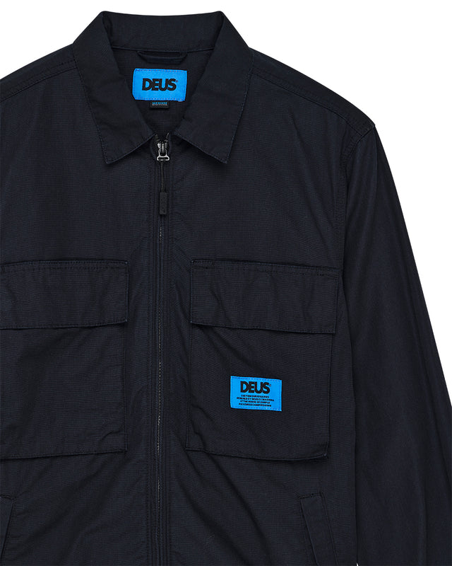 DUCK DIVE ZIP SHIRT - BLACK