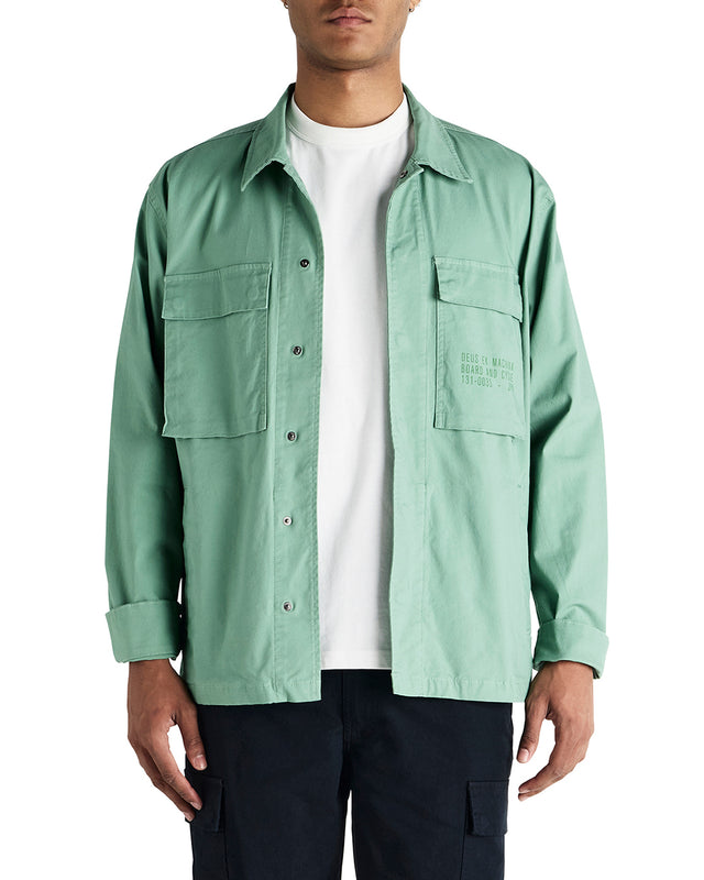 TOMMY POPLIN SURF SHIRT - SHALE GREEN
