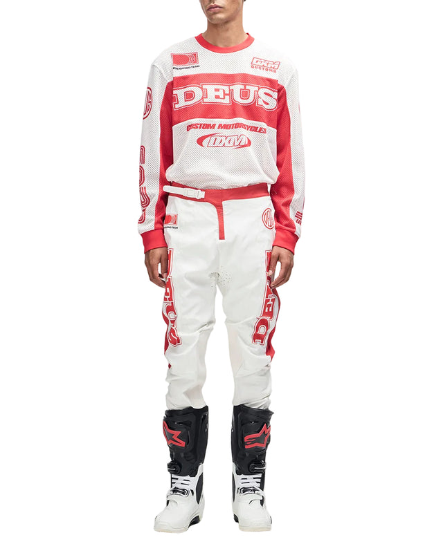 MX PANT - WHITE RED