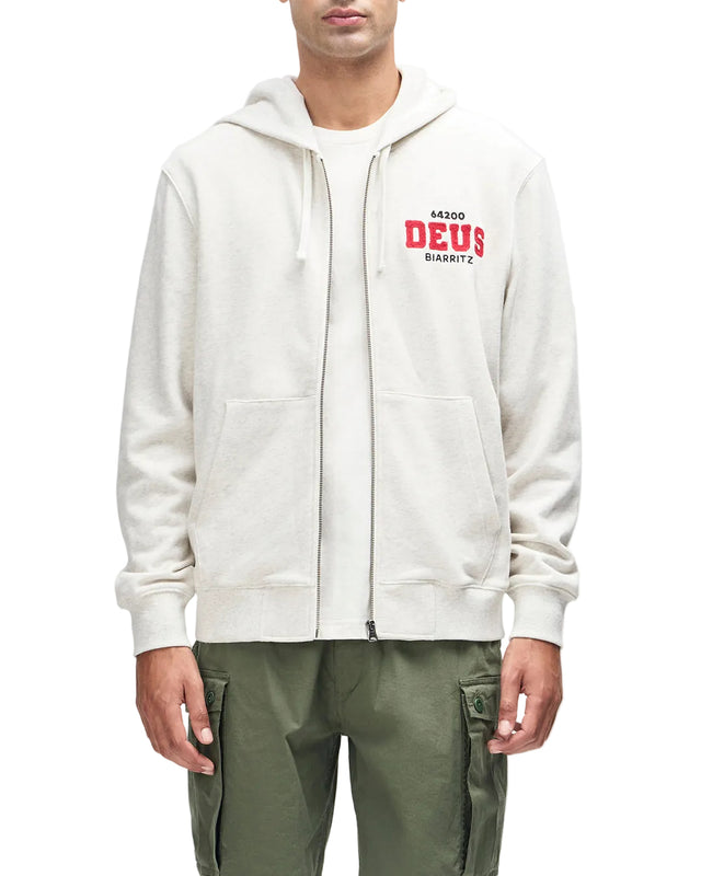 BUCK UP ZIP HOODIE - LT GREY MARLE