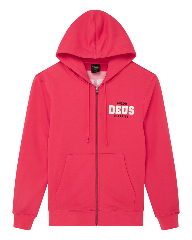 BUCK UP ZIP HOODIE - MELON RED