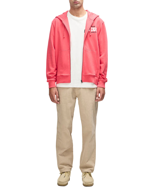 BUCK UP ZIP HOODIE - MELON RED