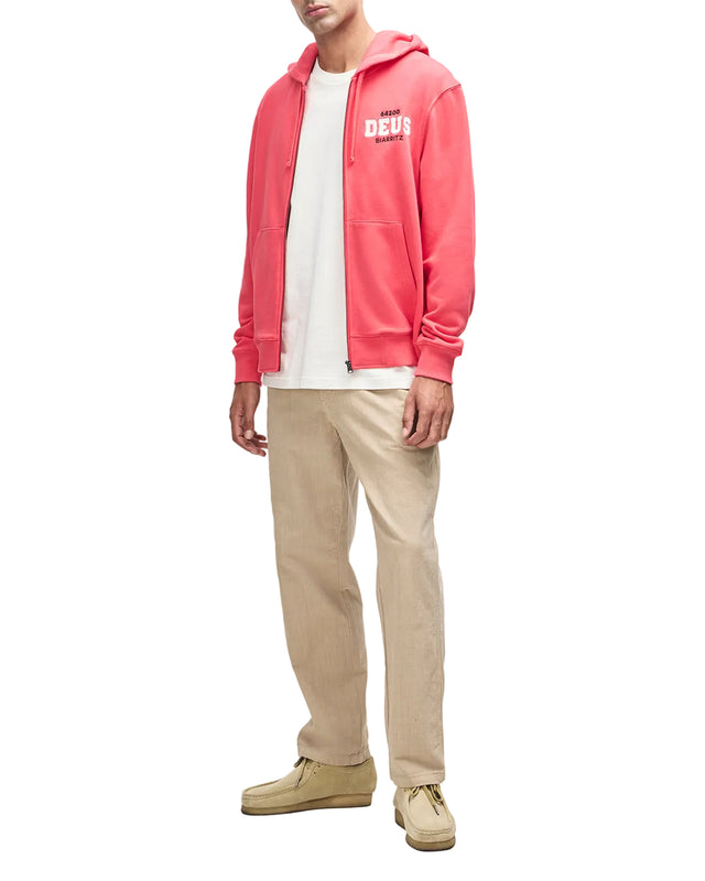 BUCK UP ZIP HOODIE - MELON RED