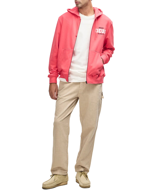 BUCK UP ZIP HOODIE - MELON RED