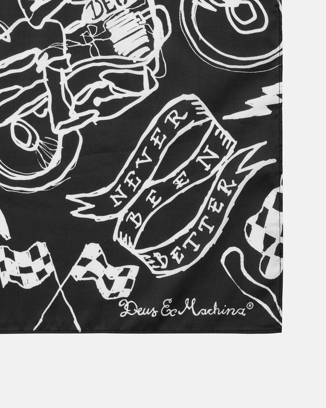 DOODLE BANDANA - BLACK