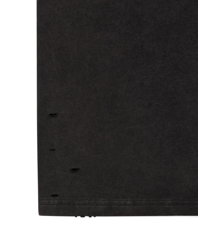 DAMAGED DYED TEE - CHARCOAL