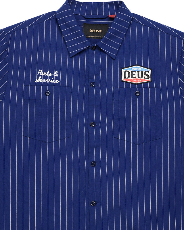 FORECOURT STRIPE SHIRT 2 - MECHANIC BLUE