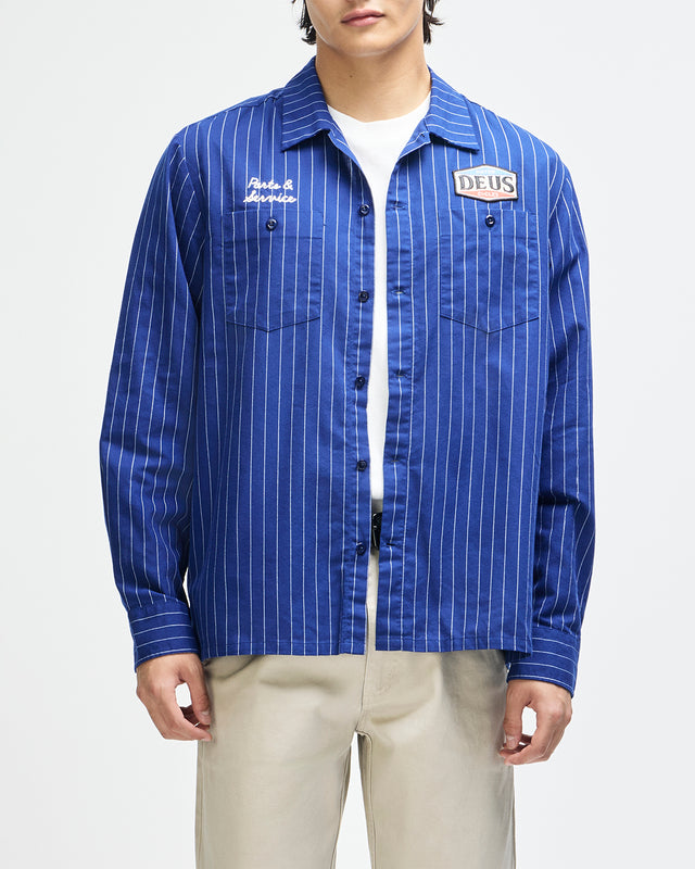FORECOURT STRIPE SHIRT 2 - MECHANIC BLUE