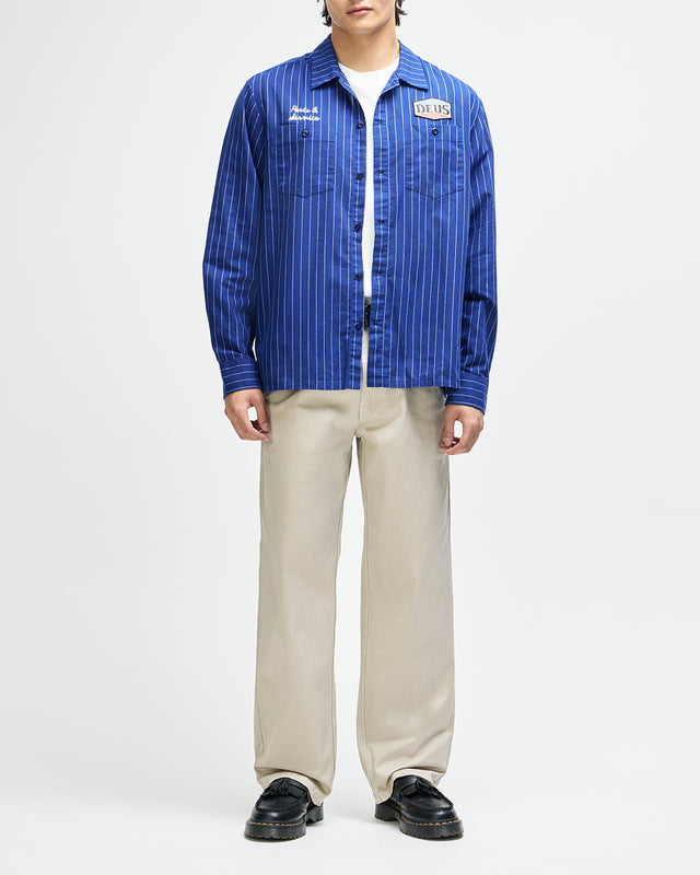 FORECOURT STRIPE SHIRT 2 - MECHANIC BLUE