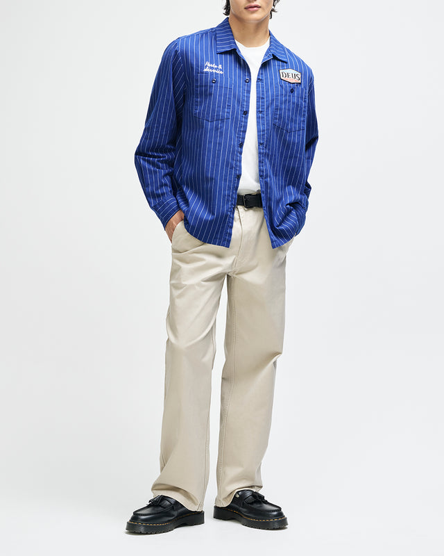 FORECOURT STRIPE SHIRT 2 - MECHANIC BLUE
