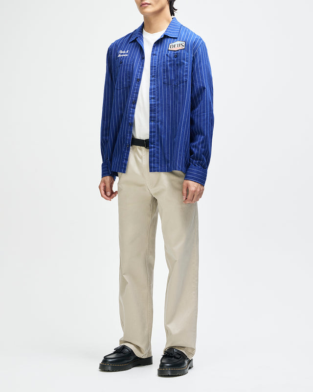 FORECOURT STRIPE SHIRT 2 - MECHANIC BLUE