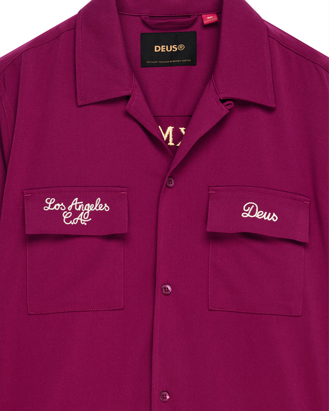 FORBIDDEN FRUIT BOWLING SHIRT - BURGUNDY