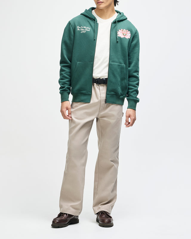 SACRED CREST ZIP HOODIE - RACING GREEN