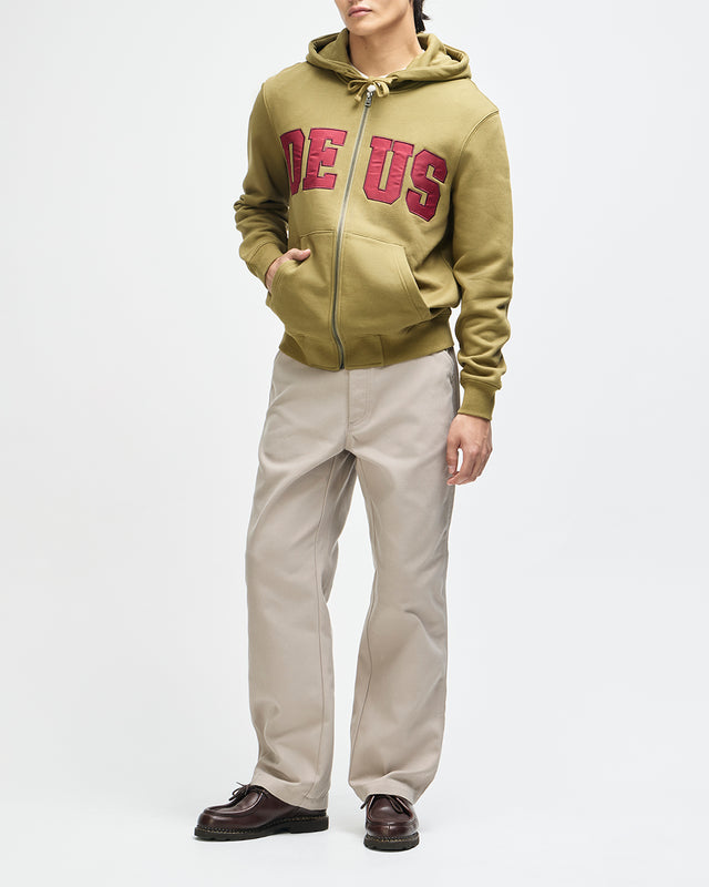 VICTORY LAP ZIP HOODIE - OLIVE GREEN