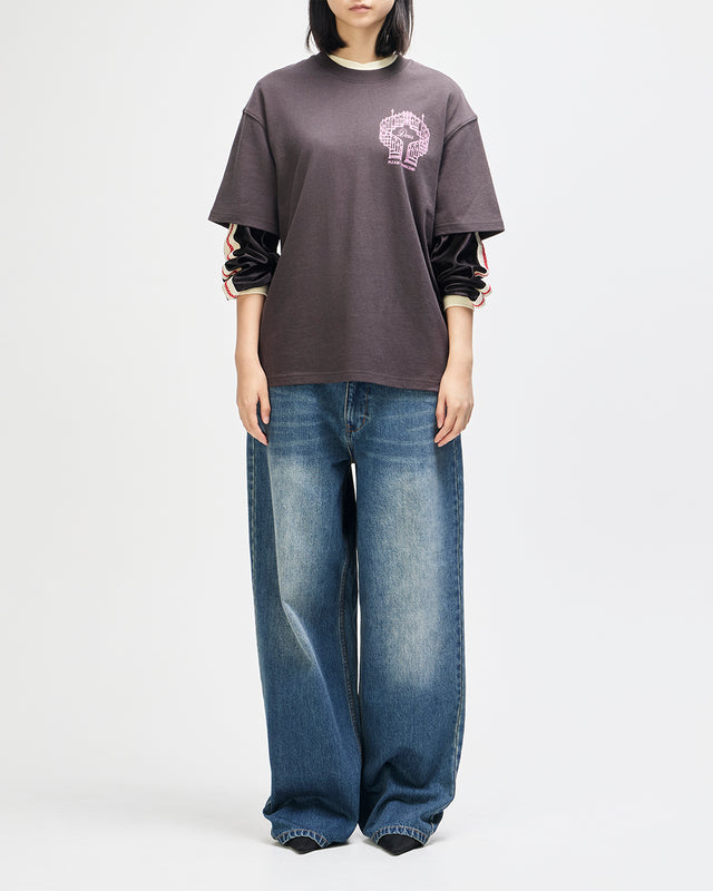 UPSTAIRS OS TEE - ANTHRACITE