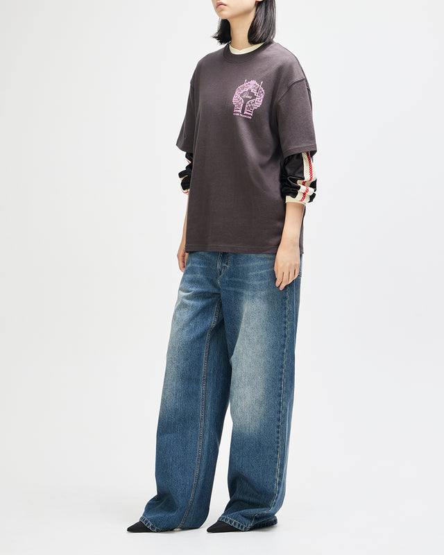 UPSTAIRS OS TEE - ANTHRACITE