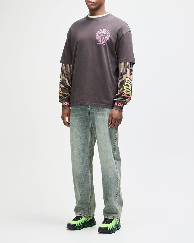UPSTAIRS OS TEE - ANTHRACITE