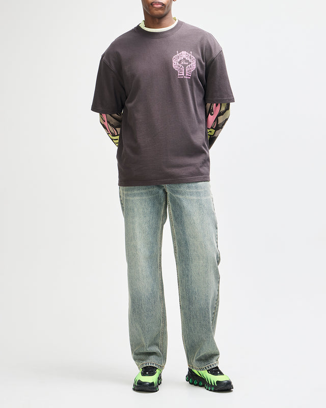 UPSTAIRS OS TEE - ANTHRACITE