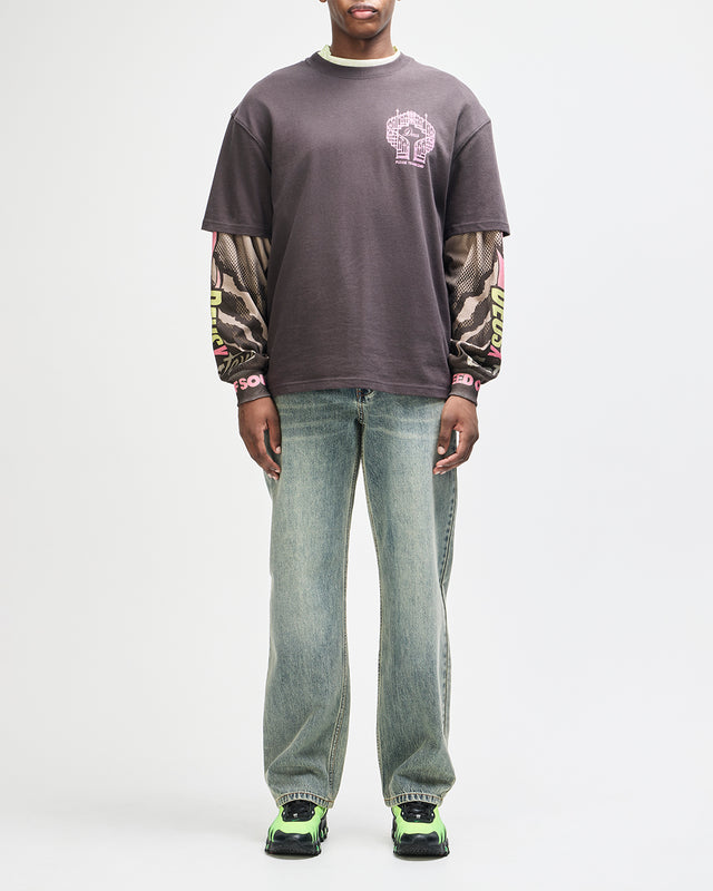 UPSTAIRS OS TEE - ANTHRACITE