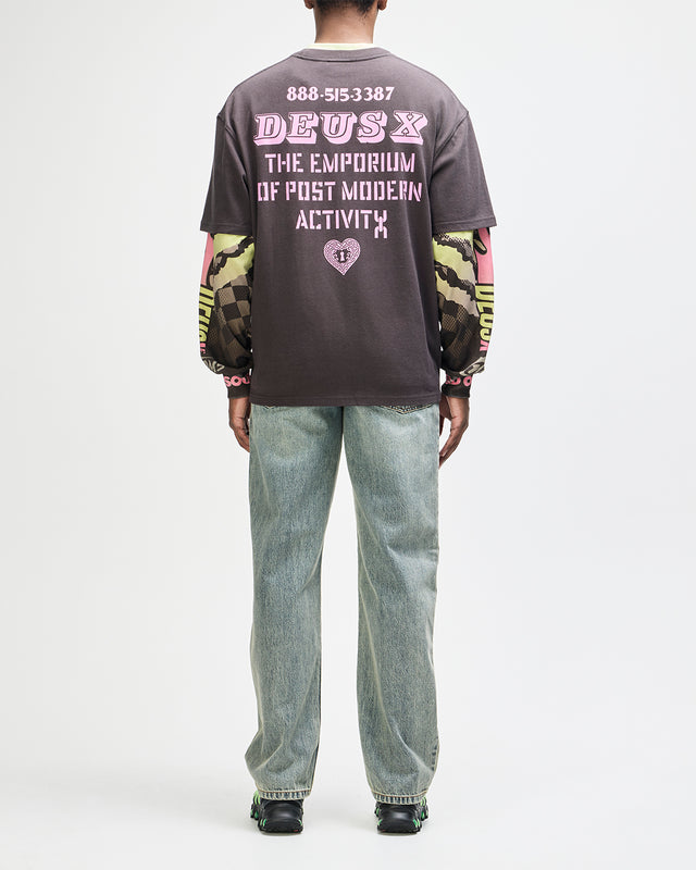UPSTAIRS OS TEE - ANTHRACITE