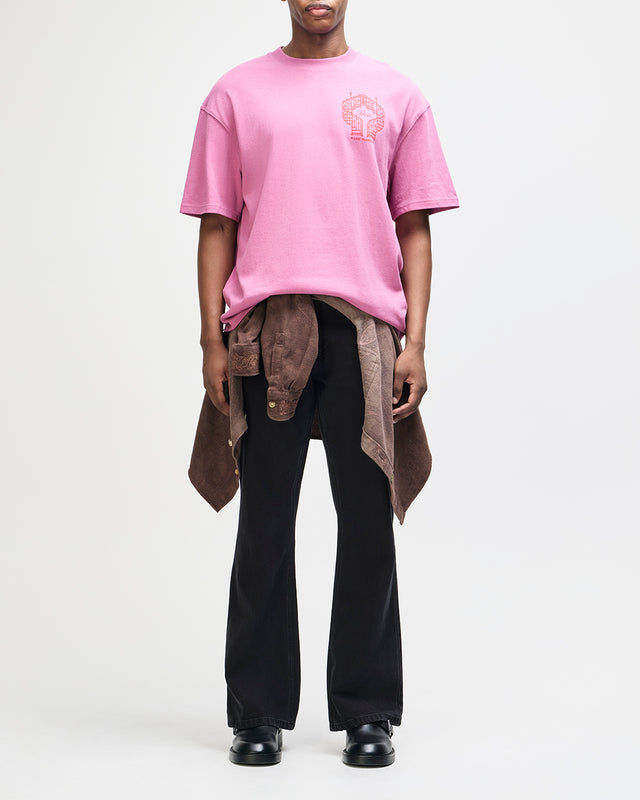 UPSTAIRS OS TEE - RED VIOLET
