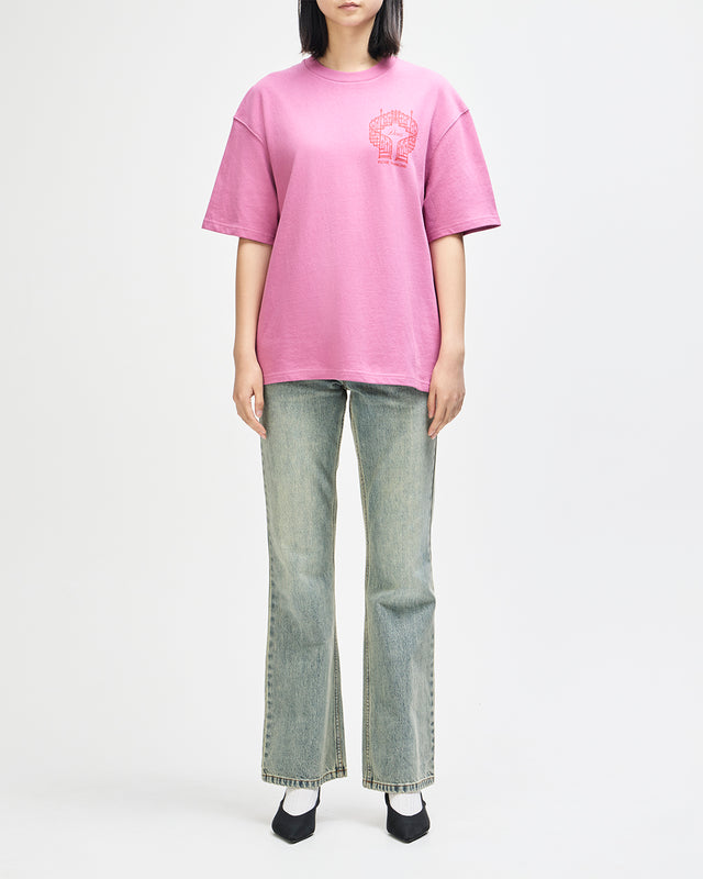 UPSTAIRS OS TEE - RED VIOLET