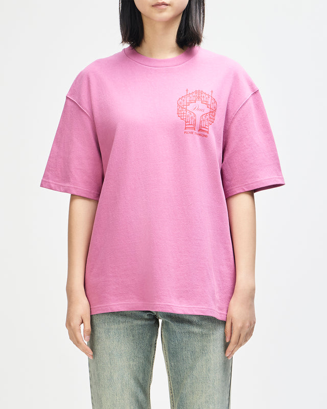 UPSTAIRS OS TEE - RED VIOLET