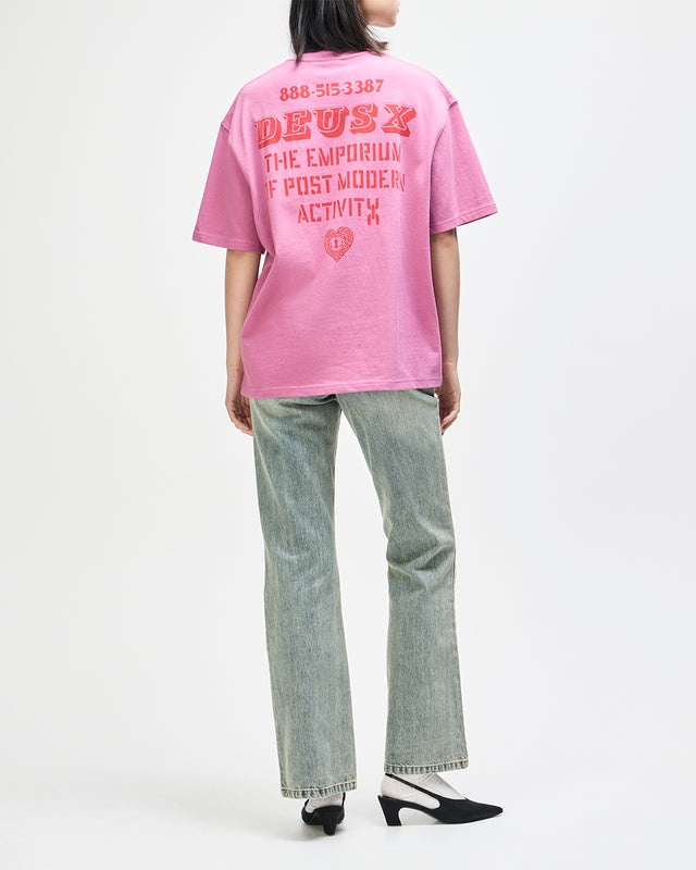 UPSTAIRS OS TEE - RED VIOLET