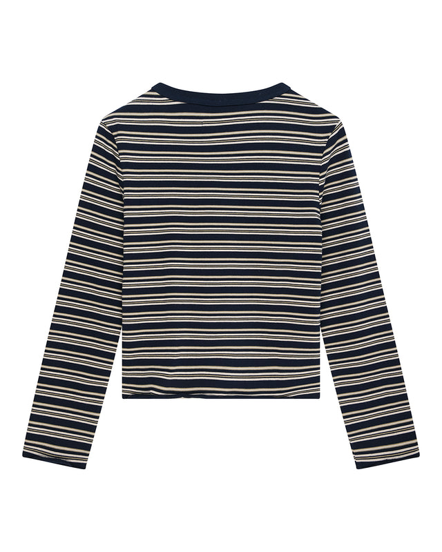 STOPPA LACE UP TOP - NAVY STRIPE