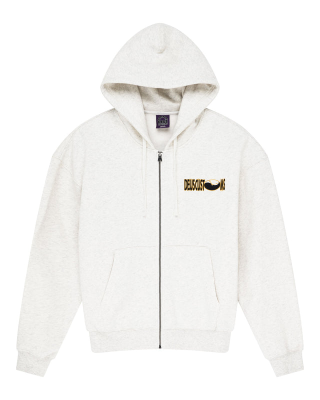 TIME CONSTRAINT ZIP HOODIE - LIGHT GREY MARLE