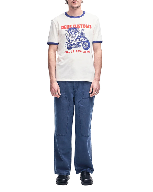 POWER! RINGER TEE - DIRTY WHITE