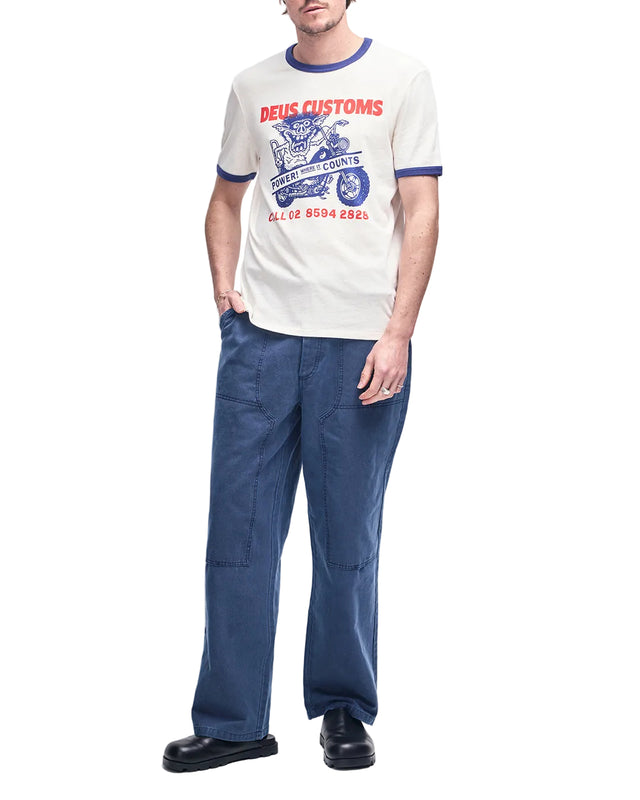 POWER! RINGER TEE - DIRTY WHITE