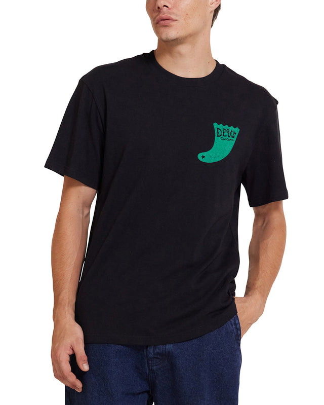SINGLE FIN TEE  - BLACK
