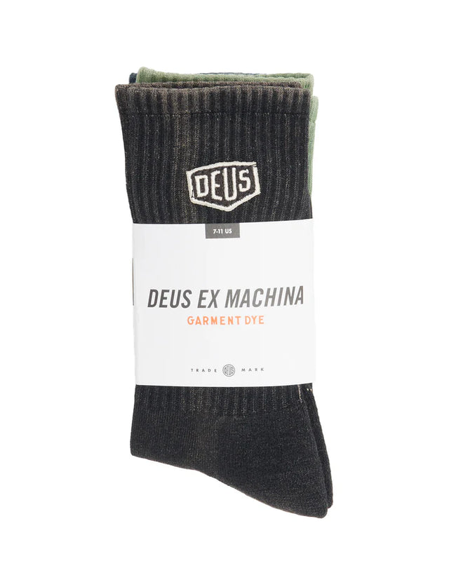 SHIELD GARMENT DYED SOCKS 3PACK - MULTI