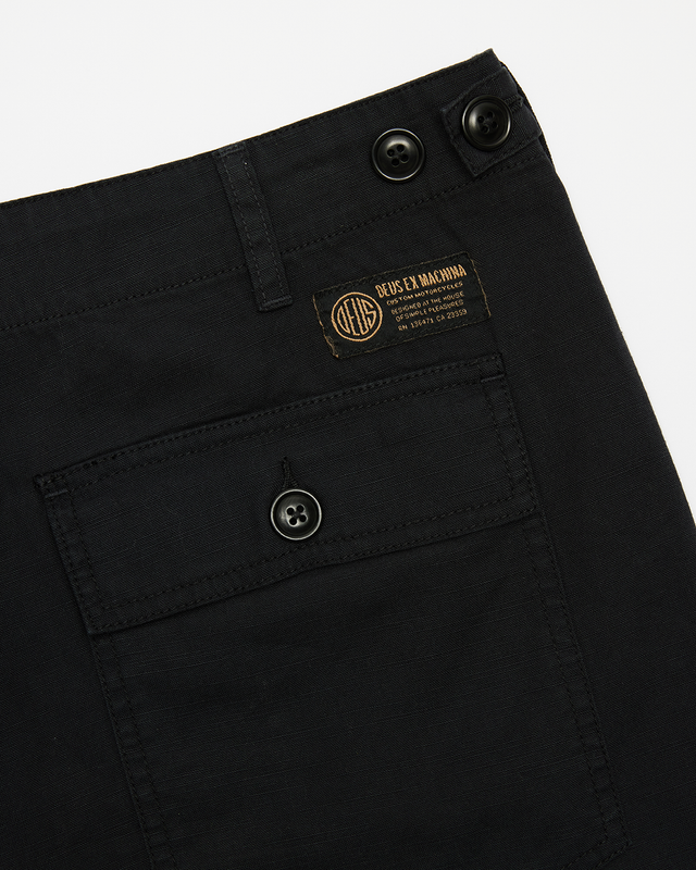 POPLIN HARRIS FATIGUE SHORT - BLACK