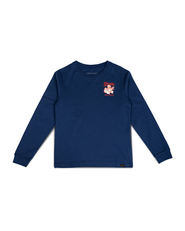 KIDS OVERBITE LS TEE - MECHANIC BLUE