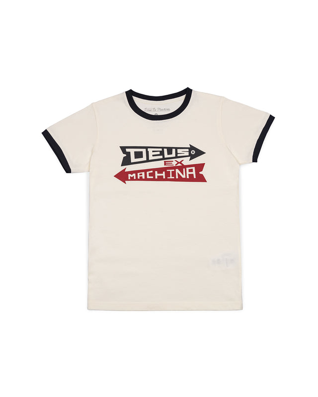 KIDS ARROW RINGER TEE - PRISTINE WHITE