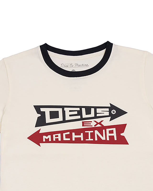 KIDS ARROW RINGER TEE - PRISTINE WHITE