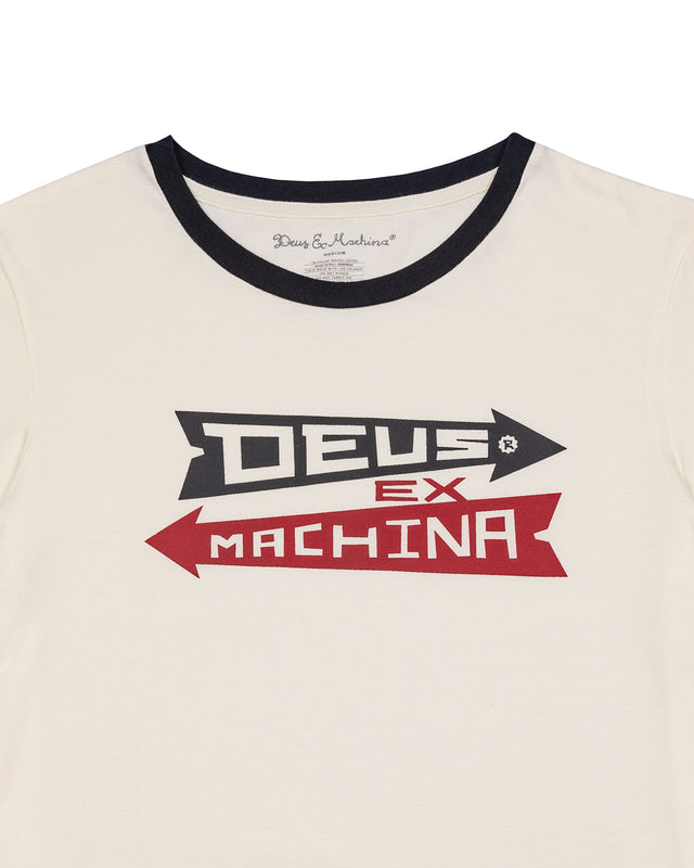 WOMEN ARROW RINGER TEE - PRISTINE WHITE