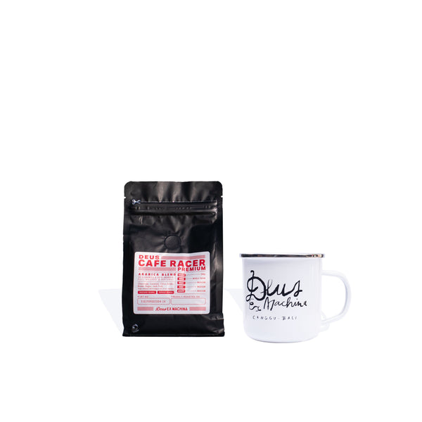 DEUS COFFEE BUNDLE - ENAMEL MUG + CAFE RACER BLEND 200gr
