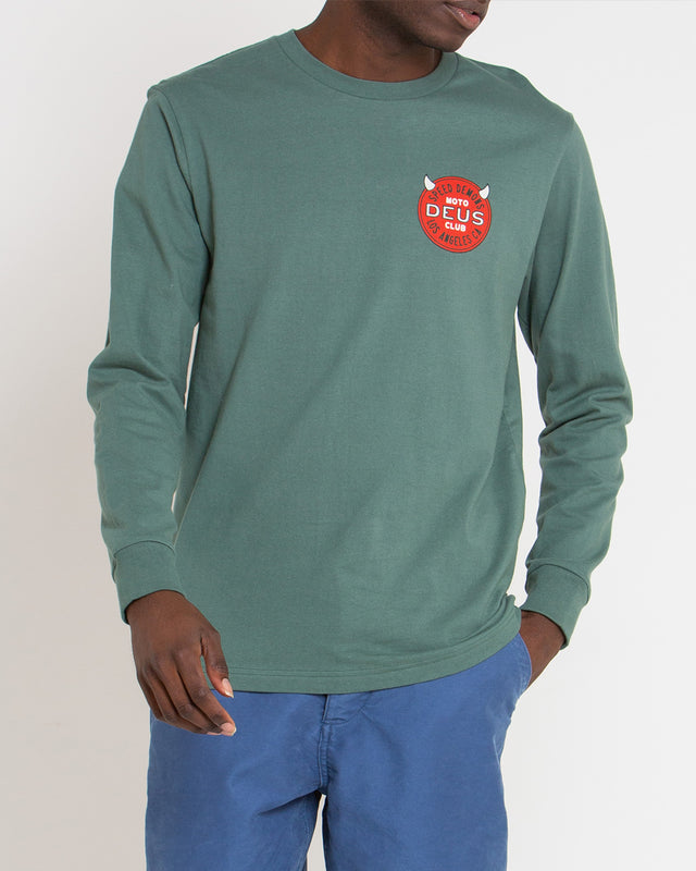 RIDING HOT LS TEE - WORK GREEN