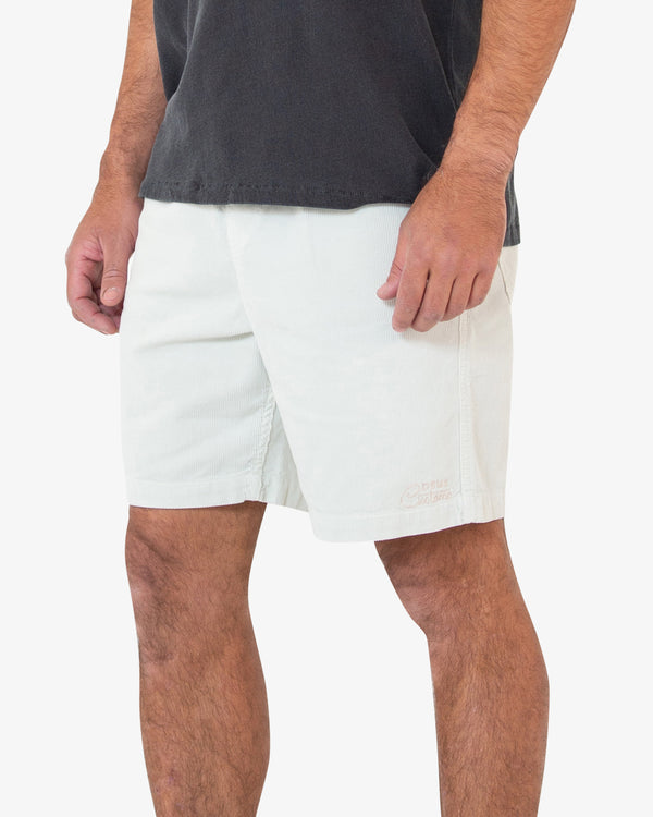 LEISURE CORD SHORT - WHITE CHALK